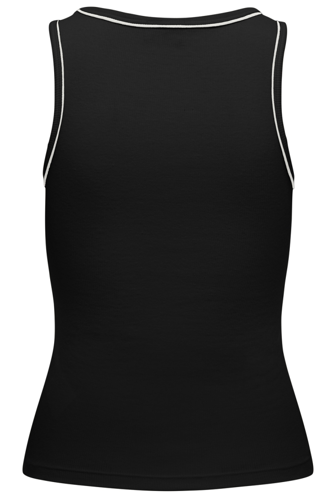 JDYASTA LIFE S/L CONTRAST TANK TOP 15351649 BLACK/CD PIPING